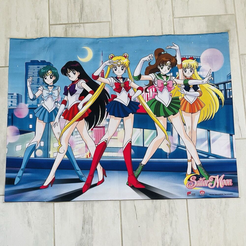 Sailor Moon Fabric Wall Scroll Banner Inner Senshi Cityscape GE5888 No Rod FLAW